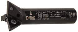 Dorian Tool - 60° Included Angle, 1-3/8 Inch Max Cutting Diameter, 3 Inserts, 5/8 Inch Shank Diameter, TDEX 160308-EN Insert Style, Indexable Dovetail Cutter - 2.862 Inch Overall Length - Apex Tool & Supply