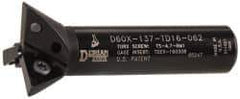 Dorian Tool - 60° Included Angle, 1-3/8 Inch Max Cutting Diameter, 3 Inserts, 5/8 Inch Shank Diameter, TDEX 160308-EN Insert Style, Indexable Dovetail Cutter - 2.862 Inch Overall Length - Apex Tool & Supply