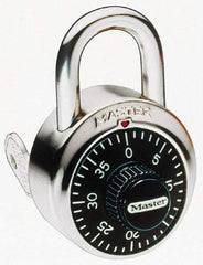 Master Lock - 1-7/8" Body Width, 3/4" Shackle Clearance, Steel Combination Lock - 9/32" Shackle Diam, 13/16" Shackle Width - Apex Tool & Supply