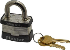 Master Lock - 15/16" Shackle Clearance, Keyed Alike Maximum Security Padlock - 5/16" Shackle Diam, Laminated Steel - Apex Tool & Supply