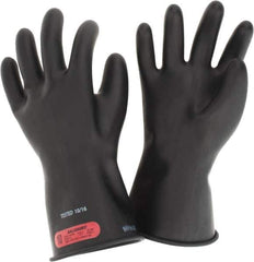 Salisbury by Honeywell - Class 0, Size XL (10), 11" Long, Rubber Lineman's Glove - 1,000 AC Max Use Voltage, 5,000 AC Test Voltage, Black, ASTM D120, IEC EN60903 - Apex Tool & Supply