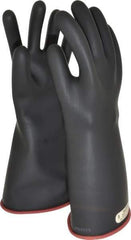 Salisbury by Honeywell - Class 1, Size L (9), 14" Long, Rubber Lineman's Glove - 7,500 AC Max Use Voltage, 10,000 AC Test Voltage, Black/Red, ASTM D120, IEC EN60903 - Apex Tool & Supply