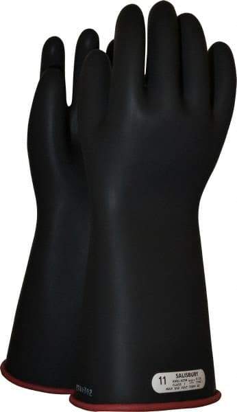 Salisbury by Honeywell - Class 1, Size 2XL (11), 14" Long, Rubber Lineman's Glove - 7,500 AC Max Use Voltage, 10,000 AC Test Voltage, Black/Red, ASTM D120, IEC EN60903 - Apex Tool & Supply