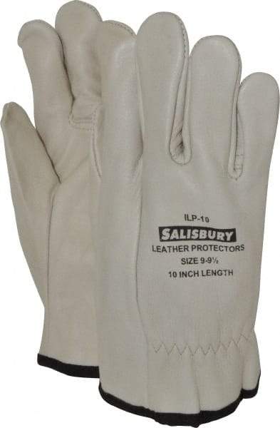 Salisbury by Honeywell - Size L (9), 10" Long, Cowhide Leather Protector - Not for Electrical Protection (ASTM F696-02), Wear Over Rubber Insulating Gloves, ASTM F496 - Apex Tool & Supply