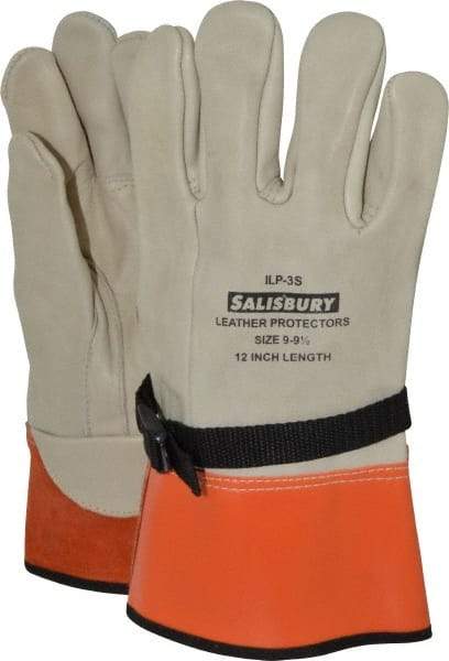 Salisbury by Honeywell - Size L (9), 12" Long, Cowhide Leather Protector - Not for Electrical Protection (ASTM F696-02), Wear Over Rubber Insulating Gloves, ASTM F496 - Apex Tool & Supply