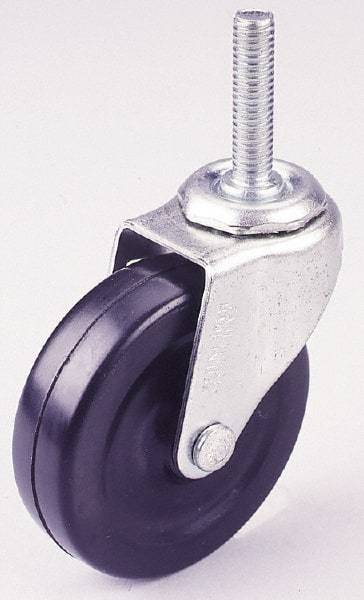 Albion - 5" Diam x 1-1/4" Wide x 6-15/32" OAH Stem Mount Swivel Caster - TPR, 225 Lb Capacity, Ball Bearing, 1/2-13 x 1-1/2" Threaded Stem - Apex Tool & Supply