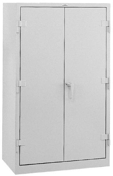 Durham - 3 Shelf Locking Storage Cabinet - Steel, 36" Wide x 24" Deep x 60" High, Gray - Apex Tool & Supply