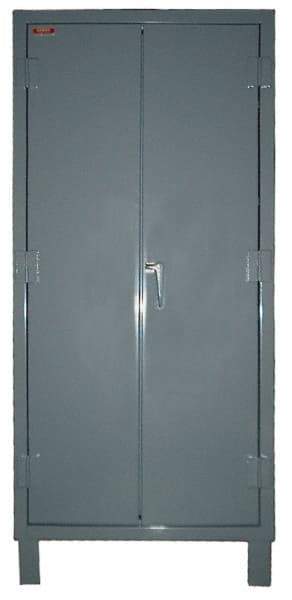 Lyon - 4 Shelf Locking Storage Cabinet - Steel, 36" Wide x 24" Deep x 82" High, Gray - Apex Tool & Supply
