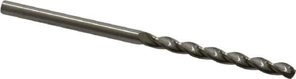 M.A. Ford - #41 150° Solid Carbide Jobber Drill - Bright Finish, Right Hand Cut, Parabolic Flute, Straight Shank, 2" OAL, Standard Point - Apex Tool & Supply