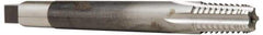 Hertel - 1/2-14 NPTF, 5 Flute, TiN Finish, High Speed Steel, Extension Pipe Tap - 6" OAL, 11/16" Shank Diam, 1-3/8" Thread Length, 0.515" Square Size - Apex Tool & Supply
