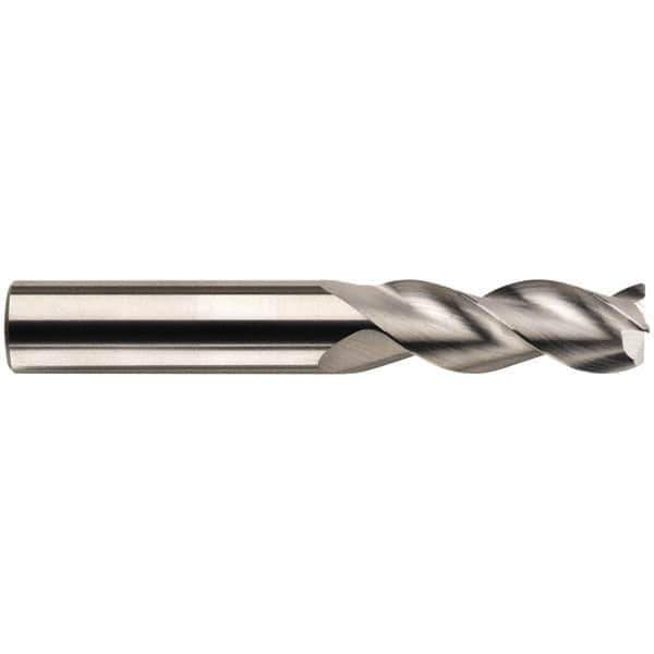 SGS - 1/4", 3 Flute, Single End, Solid Carbide, 0.03" Corner Radius End Mill - 3" OAL, 38° Helix, Right Hand Flute, 1" LOC, Right Hand Cut - Apex Tool & Supply