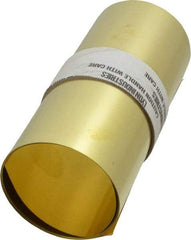 Made in USA - 100 Inch Long x 6 Inch Wide x 0.003 Inch Thick, Roll Shim Stock - Brass - Apex Tool & Supply