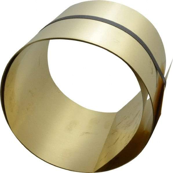 Made in USA - 100 Inch Long x 6 Inch Wide x 0.015 Inch Thick, Roll Shim Stock - Brass - Apex Tool & Supply