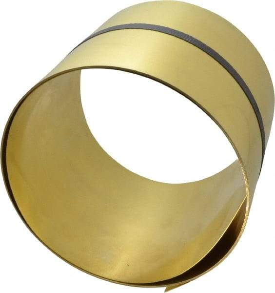 Made in USA - 100 Inch Long x 6 Inch Wide x 0.02 Inch Thick, Roll Shim Stock - Brass - Apex Tool & Supply