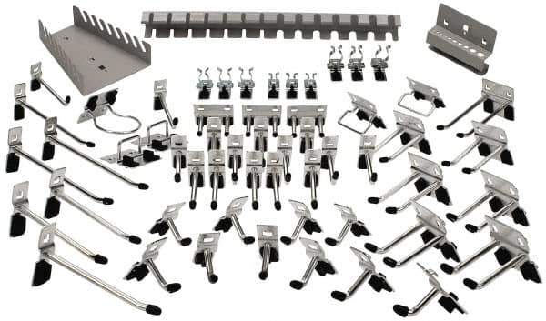 Kennedy - Tool Holder Sets For Square Hole Pegboard - Steel, 60 Piece Set - Apex Tool & Supply