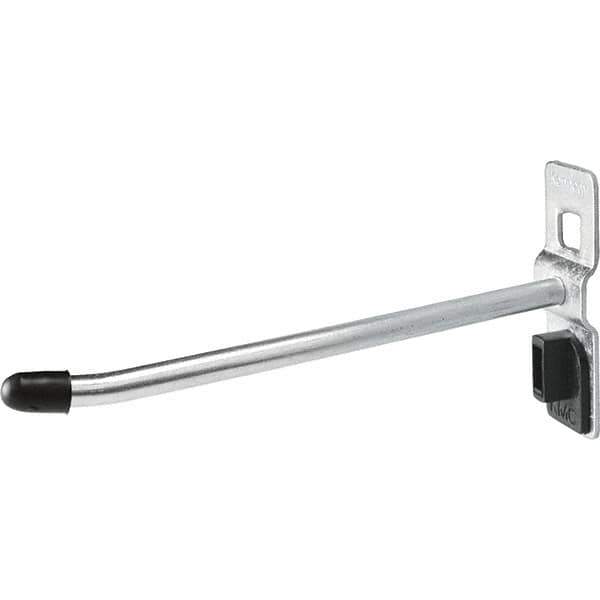 Kennedy - 1/4" Diam, 3-15/16" Long Single Angled End Pegboard Hook - Steel - Apex Tool & Supply