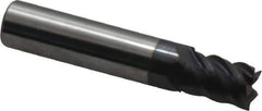 Accupro - 11/32", 1/2" LOC, 3/8" Shank Diam, 2" OAL, 5 Flute, Solid Carbide Square End Mill - Single End, AlTiN Finish, Spiral Flute, 45° Helix, Centercutting, Right Hand Cut, Right Hand Flute - Apex Tool & Supply