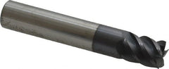 Accupro - 7/16" Diam, 9/16" Length of Cut, 7/16" Shank Diam, 2-1/2" OAL, 5 Flute Solid Carbide Square End Mill - Apex Tool & Supply