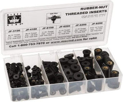 RivetKing 115 Piece #8-32 to 1/4-20 Thread Neoprene Well Nut Assortment 5/16 to 1/2" Body Diam, Includes #10-32 x 3/8, #8-32 x 5/16 & 1/4-20 x 1/2 - Apex Tool & Supply