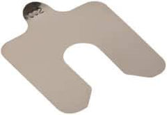 Made in USA - 20 Piece, 2 Inch Long x 2 Inch Wide x 0.002 Inch Thick, Slotted Shim Stock - Stainless Steel, 5/8 Inch Wide Slot - Apex Tool & Supply