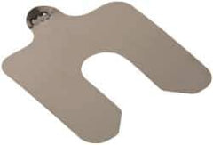 Made in USA - 20 Piece, 2 Inch Long x 2 Inch Wide x 0.003 Inch Thick, Slotted Shim Stock - Stainless Steel, 5/8 Inch Wide Slot - Apex Tool & Supply