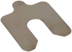 Made in USA - 10 Piece, 2 Inch Long x 2 Inch Wide x 0.015 Inch Thick, Slotted Shim Stock - Stainless Steel, 5/8 Inch Wide Slot - Apex Tool & Supply