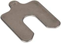 Made in USA - 5 Piece, 2 Inch Long x 2 Inch Wide x 0.075 Inch Thick, Slotted Shim Stock - Stainless Steel, 5/8 Inch Wide Slot - Apex Tool & Supply