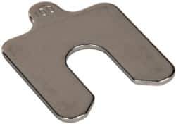 Made in USA - 5 Piece, 2 Inch Long x 2 Inch Wide x 0.1 Inch Thick, Slotted Shim Stock - Stainless Steel, 5/8 Inch Wide Slot - Apex Tool & Supply