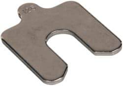 Made in USA - 5 Piece, 2 Inch Long x 2 Inch Wide x 0.125 Inch Thick, Slotted Shim Stock - Stainless Steel, 5/8 Inch Wide Slot - Apex Tool & Supply