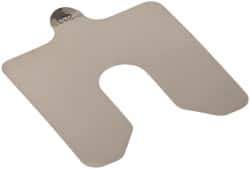 Made in USA - 20 Piece, 3 Inch Long x 3 Inch Wide x 0.002 Inch Thick, Slotted Shim Stock - Stainless Steel, 3/4 Inch Wide Slot - Apex Tool & Supply