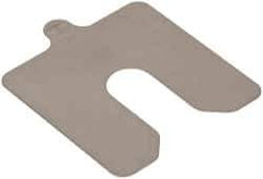 Made in USA - 10 Piece, 3 Inch Long x 3 Inch Wide x 0.015 Inch Thick, Slotted Shim Stock - Stainless Steel, 3/4 Inch Wide Slot - Apex Tool & Supply