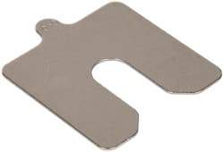 Made in USA - 5 Piece, 3 Inch Long x 3 Inch Wide x 0.05 Inch Thick, Slotted Shim Stock - Stainless Steel, 3/4 Inch Wide Slot - Apex Tool & Supply