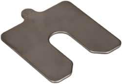 Made in USA - 5 Piece, 3 Inch Long x 3 Inch Wide x 0.1 Inch Thick, Slotted Shim Stock - Stainless Steel, 3/4 Inch Wide Slot - Apex Tool & Supply