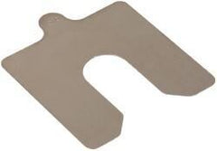 Made in USA - 10 Piece, 4 Inch Long x 4 Inch Wide x 0.02 Inch Thick, Slotted Shim Stock - Stainless Steel, 1-1/4 Inch Wide Slot - Apex Tool & Supply