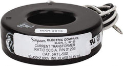 Simpson Electric - 2 VA Burden, 50 Amp AC Input, 5 Amp AC Output, 50 to 400 Hz, Panel Meter Donut Current Transformer - Screw Terminal, For Use with AC Ammeter - Apex Tool & Supply