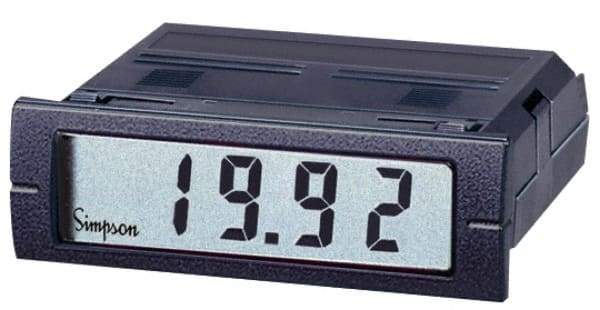 Simpson Electric - 3-1/2 Digits, Digital LCD, AC Ammeter, Panel Meter - 4-440 Hz, 250 VAC, Red - Apex Tool & Supply