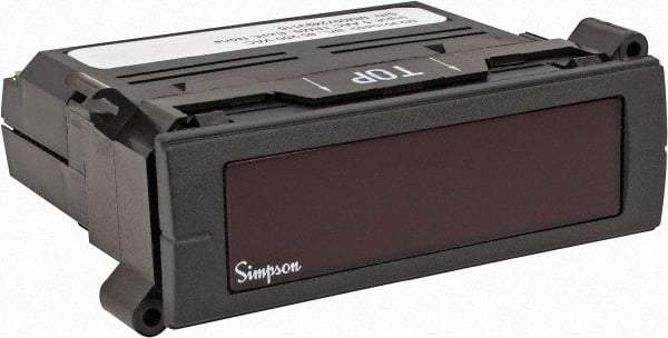 Simpson Electric - 3-1/2 Digits, Digital LCD, AC Ammeter, Panel Meter - 4-440 Hz, 250 VAC, Red - Apex Tool & Supply