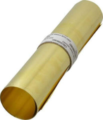 Made in USA - 10 Ft. Long x 12 Inch Wide x 0.002 Inch Thick, Roll Shim Stock - Brass - Apex Tool & Supply