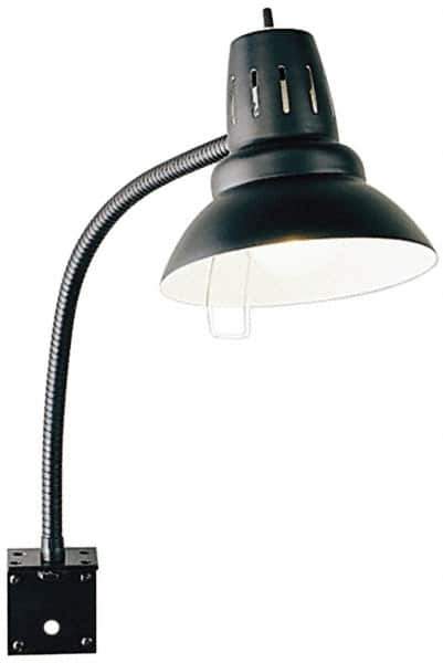 Electrix - 22 Inch, Gooseneck, Bracket Mounted, Incandescent, Black, General Purpose Task Light - 100 Watt, Nonmagnifying - Apex Tool & Supply