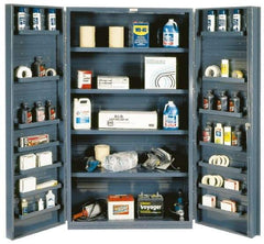 Durham - 18 Shelf Storage Cabinet - Steel, 48" Wide x 24" Deep x 72" High, Gray - Apex Tool & Supply