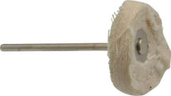 Made in USA - 1" Diam x 1/4" Thick, Mounted Polishing Wheel - Fine Grade, 3/32" Shank Diam - Apex Tool & Supply