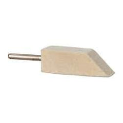 Made in USA - 1/2" Diam, 1/8" Shank Diam, Taper Shaped Mounted Bob - Medium Density, 1/2" Head Length, 1-1/2" Shank Length, Wool Felt, for Reciprocating Tools - Apex Tool & Supply