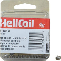 Heli-Coil - #10-24 UNC, 0.285" OAL, Free Running Helical Insert - 5 Free Coils, Tanged, Stainless Steel, Bright Finish, 1-1/2D Insert Length - Apex Tool & Supply
