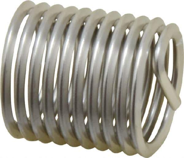 Heli-Coil - 1-8 UNC, 1-1/2" OAL, Free Running Helical Insert - 10-1/8 Free Coils, Tanged, Stainless Steel, Bright Finish, 1-1/2D Insert Length - Apex Tool & Supply