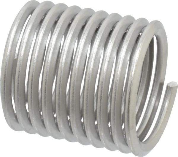 Heli-Coil - 1-1/8 - 7 UNC, 1.688" OAL, Free Running Helical Insert - 9-7/8 Free Coils, Tanged, Stainless Steel, Bright Finish, 1-1/2D Insert Length - Apex Tool & Supply