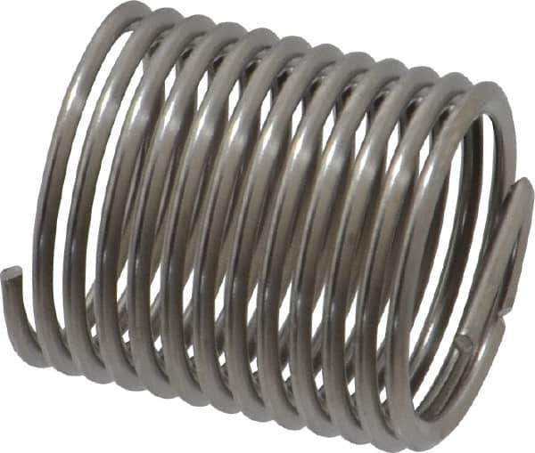 Heli-Coil - 1/2-20 UNF, 3/4" OAL, Free Running Helical Insert - 12-3/8 Free Coils, Tanged, Stainless Steel, Bright Finish, 1-1/2D Insert Length - Apex Tool & Supply