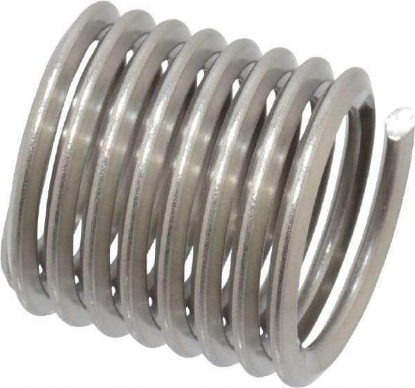 Heli-Coil - M12x1.75 Metric Coarse, 18mm OAL, Free Running Helical Insert - 8-1/4 Free Coils, Tanged, Stainless Steel, Bright Finish, 1-1/2D Insert Length - Apex Tool & Supply