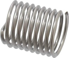 Heli-Coil - M10x1.25 Metric Fine, 15mm OAL, Free Running Helical Insert - 9-1/2 Free Coils, Tanged, Stainless Steel, Bright Finish, 1-1/2D Insert Length - Apex Tool & Supply