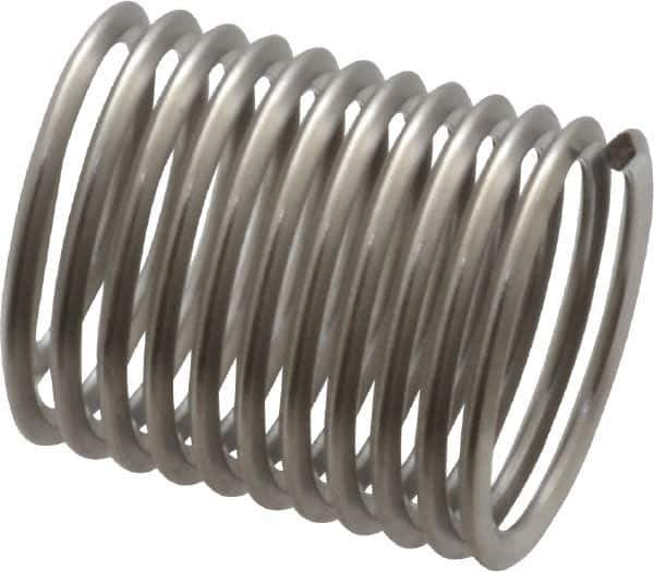 Heli-Coil - M14x1.50 Metric Fine, 21mm OAL, Free Running Helical Insert - 11-3/8 Free Coils, Tanged, Stainless Steel, Bright Finish, 1-1/2D Insert Length - Apex Tool & Supply