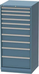 LISTA - 10 Drawer, Tool Crib Storage Cabinet - Steel, 28-1/4" Wide x 28-1/2" Deep x 59-1/2" High, Blue - Apex Tool & Supply